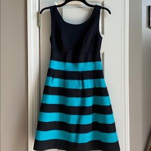XS New York and Company Stretch Black & Teal Dress